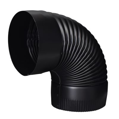 Image showing  6 in. x 90-Degree Stove Pipe Elbow, Black