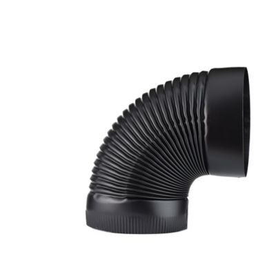 Image showing  6 in. x 90-Degree Stove Pipe Elbow, Black