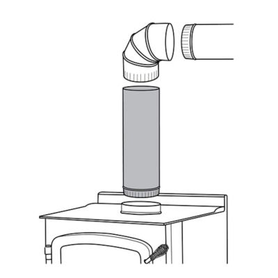 Image showing  8 in. x 24 in. Stove Pipe, Black