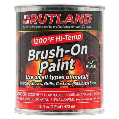 Rutland 1,200 Degrees F Hi-Temp Brush-On Paint, 16 oz. Viable high temp paint product for light rust maintenance in Lp gas firebox