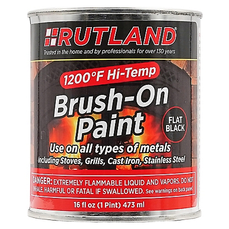 Rutland 1,200 Degrees F Hi-Temp Brush-On Paint, 16 oz.