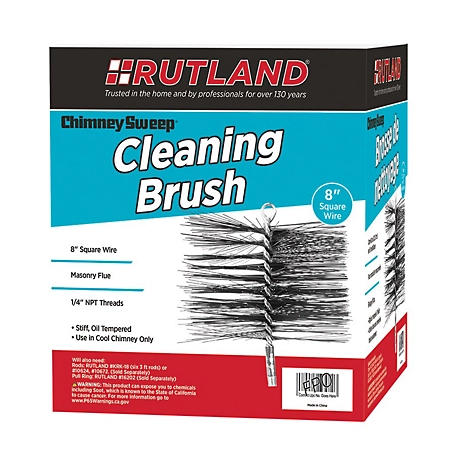 Rutland Chimney Sweep 8 in. Square Wire Chimney Cleaning Brush, 1/4 in. NPT