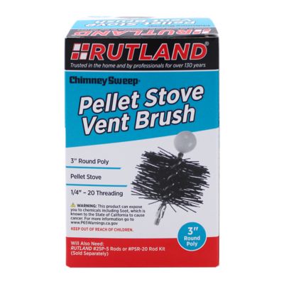 Rutland 3 in. Round Pellet Stove Brush, 1/4 in.-20 Thread