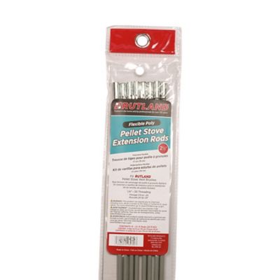 NEW RUTLAND 20' Flexible Poly Pellet Stove Brush Extension Rod Kit