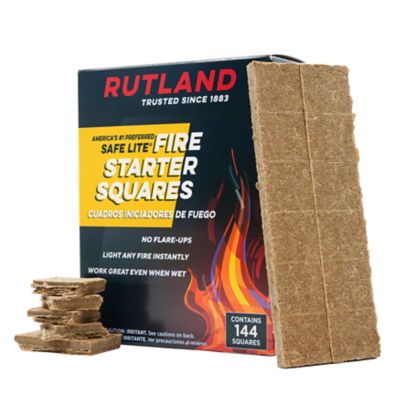 Rutland Safe Lite Fire Starter Squares, 144-Pack