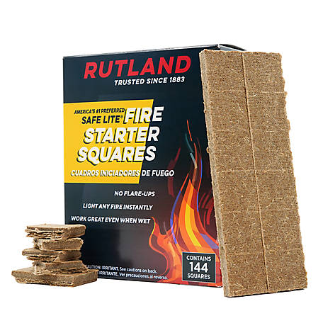 Rutland 50B Safe Lite Fire Starter Squares 144 Squares 