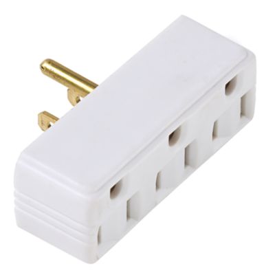 Pass & Seymour White Plug-In Adapter 1 to 3 Outlets