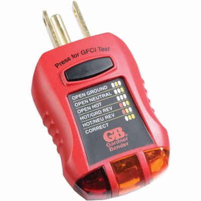 Gardner Bender Ground Fault Receptacle Tester and Circuit Analyzer, 110-125VAC