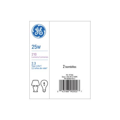 Image showing Bulb Soft White 25 W, 2 pk.