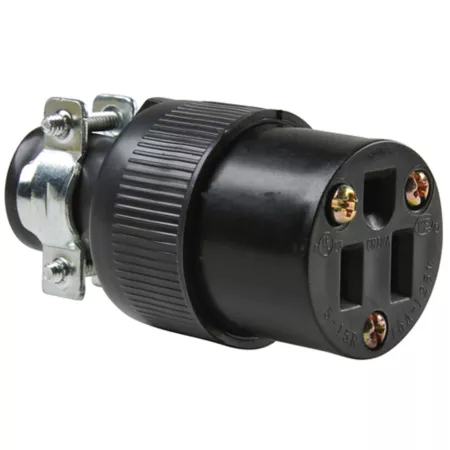 Pass & Seymour 15A 125V Black Rubber Connector Black Electrical Plugs & Connectors