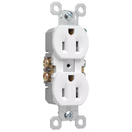 Pass & Seymour 15 Amp Duplex Receptacle 2 Outlets White Electrical Outlets & Adapters