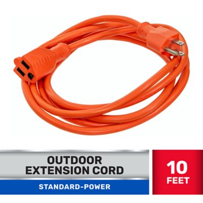JobSmart 10 ft. Outdoor Standard-Power Extension Cord, Orange Perfect Size For Heavy-duty Outdoor Extension Cord