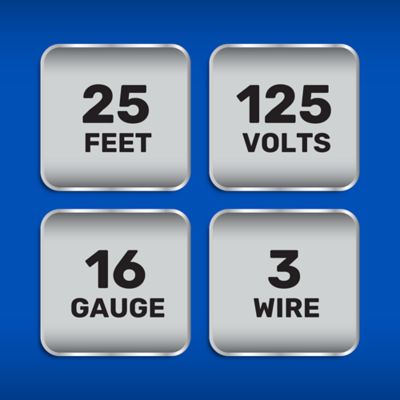 Image showing  25 ft. Indoor/Outdoor Standard-Power Extension Cord, Orange