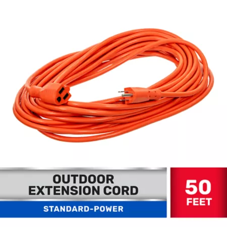 JobSmart 50 ft Indoor/Outdoor Standard Power Extension Cord Orange Extension Cords