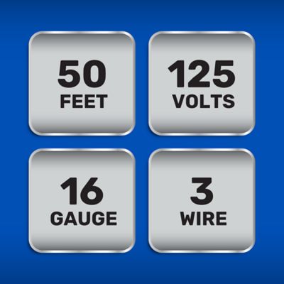 Image showing  50 ft. Indoor/Outdoor Standard-Power Extension Cord, Orange