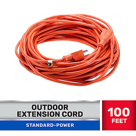 JobSmart 100 ft. Indoor/Outdoor Standard-Power Extension Cord, Orange