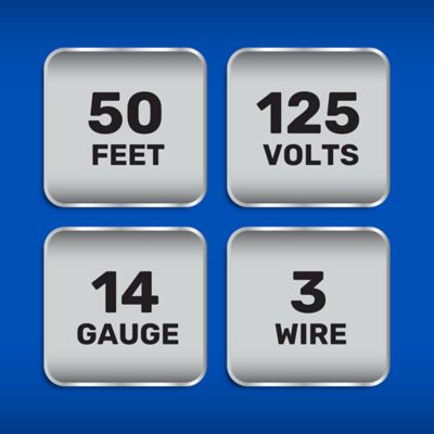 Image showing  50 ft. Indoor/Outdoor Extra-Power Extension Cord, Red