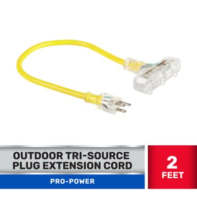 2 ft. Triple Tap 3 Outlet Extension Cord