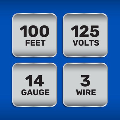 Image showing  100 ft. Indoor/Outdoor Extra-Power Extension Cord, Red