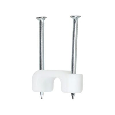Image showing  1/2 in. Plastic Staples, 14/2, 12/2, 10/2 (NM) Cable, White, 50 pk.