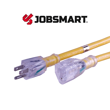 JobSmart 50 ft. Outdoor Max-Power Extension Cord, Yellow at