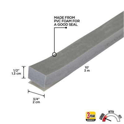Image showing  1/2 in. x 3/4 in. x 10 ft. Foam Window Seal for Extra-Large Gaps, Gray