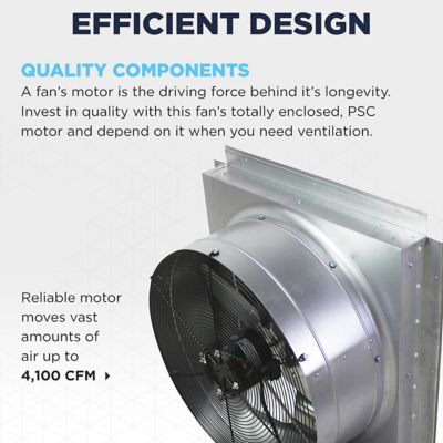 Image showing 5 th Maxx Air 24 in. Heavy-Duty Exhaust Fan with Integrated Automatic Shutter, 4,100 CFM