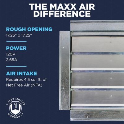 Maxx Air 14 in. Heavy-Duty Exhaust Fan with Integrated Automatic