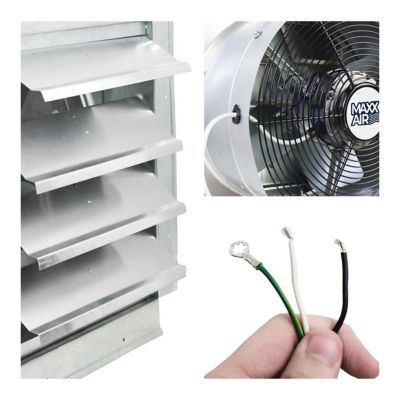 Image showing 8 th Maxx Air 14 in. Heavy-Duty Exhaust Fan with Integrated Automatic Shutter, 4.5 sq. ft.