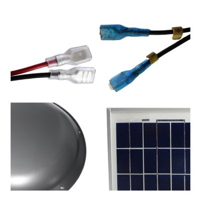 Image showing  433 CFM Steel Solar-Powered Roof-Mount Power Attic Ventilator with Panel, Weathered Grey