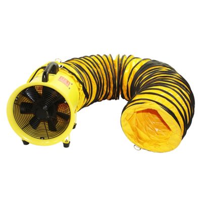 Maxx Air 8 in. Axial Confined Space Ventilator with Polyvinyl Hose, Yellow