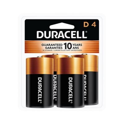 Duracell D Coppertop Alkaline Batteries, 4-Pack