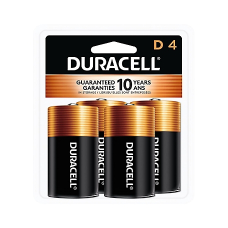 Duracell D Coppertop Alkaline Batteries, 4-Pack