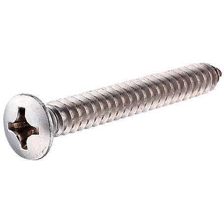 Phillips Oval Head Sheet Metal Screws Stainless Steel#14 x 1 "Qty 25 
