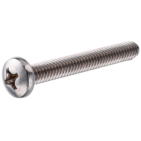 Hillman Phillips Pan-Head Stainless Machine Screws (1/4in.-20 x 3/4in.) -2 Pack
