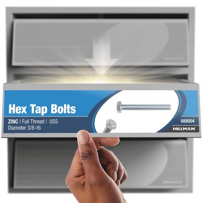 Image showing  3/8 in.-16 x 2 in. Zinc-Plated Full-Thread Hex Bolts, 3-Pack