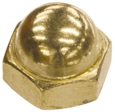 Hillman Brass Plated Acorn Nuts 1/,4 in. 20, 4 pk.