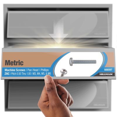 Image showing  M5-0.80 x 10mm Class 4.8 Phillips Pan-Head Metric Machine Screws, 3 pk.