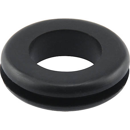 Hillman Grooved Rubber Grommet (7/16in. Inner Dia. x 3/4in. Outer Dia. x 1/4in. Thick) -2 Pack