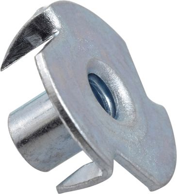 Image showing  1/4 in.-20 TPI x 9/16 in. x 3/4 in. Zinc-Plated Long Prong Tee Nuts, 2-Pack