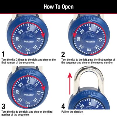 Image showing  3/4 in. Shackle Combination Dial Padlock with Aluminum Cover, Assorted Colors