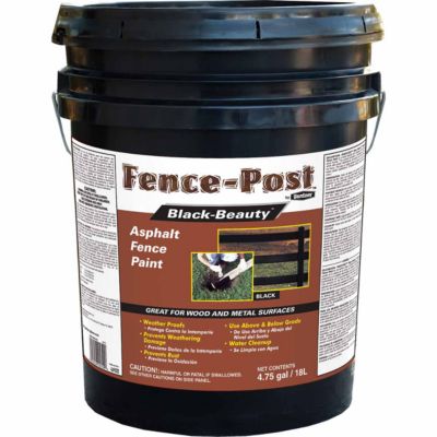 Gardner-Gibson 4.75 gal. Fence-Post Black-Beauty Asphalt Fence Paint But it lasts about 6 years before I need to reapply