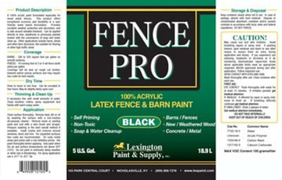 Image showing  5 gal. Black Pro Latex Fence Paint