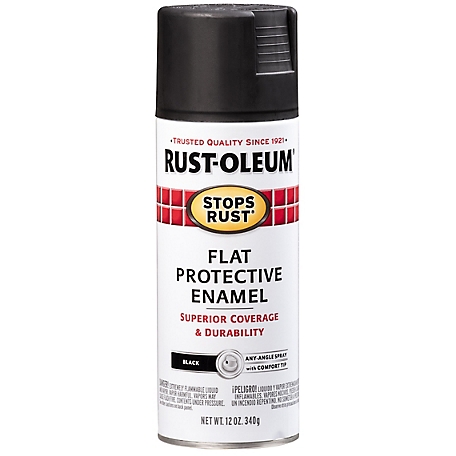 Rust-Oleum 12 oz. Black Stops Rust Protective Enamel Spray Paint, Flat