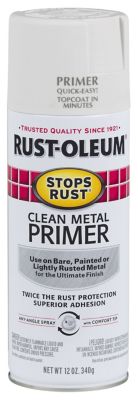 Rust-Oleum 12 oz. White Stops Rust Clean Metal Primer, Flat