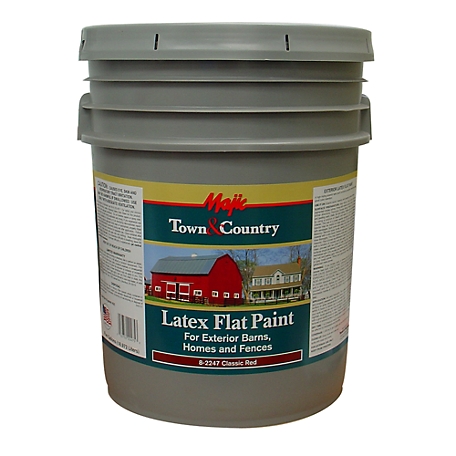 Majic 5 gal. Classic Red Town & Country Latex Paint, Flat