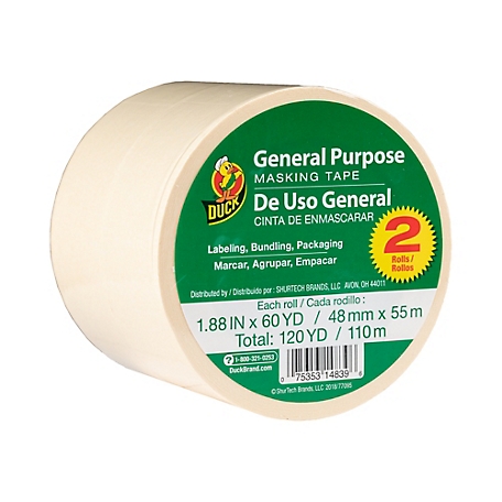 Duck 1.88 in. x 60 yd. General-Purpose Masking Tape, 2-Pack