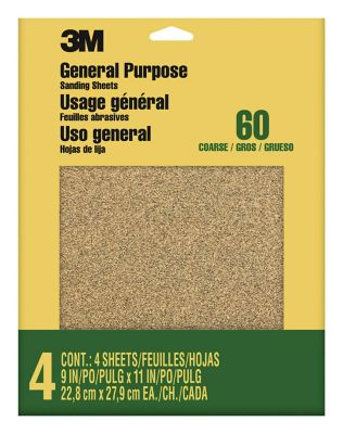 3M 9 in. x 11 in. Course Grit Aluminum Oxide Sandpaper, 5-Pack