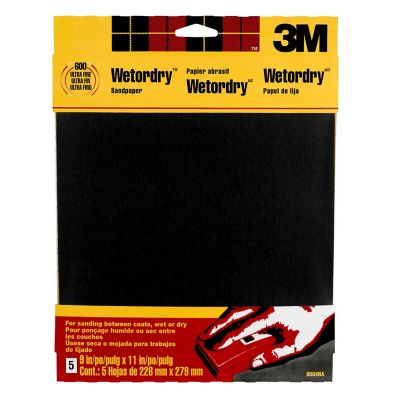 3M 9 in. x 11 in. 600 Grit Ultra Fine Wet-or-Dry Sandpaper, 5-Pack