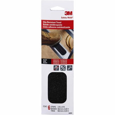 3M 2 in. x 9 in. Safety-Walk Outdoor Anti-Slip Tread, Black, 6-Pack